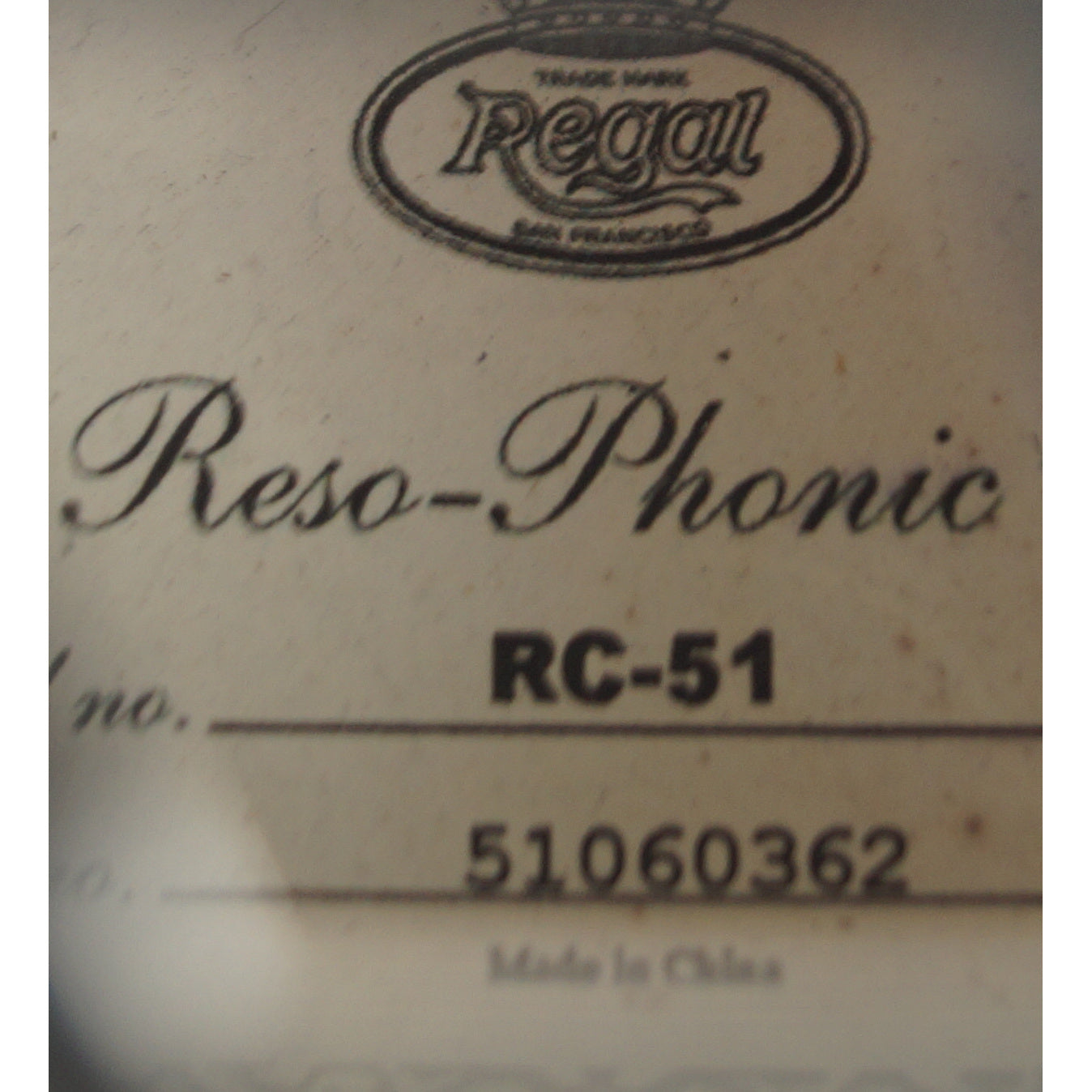 Regal RC-51 - Resophonic guitar, Resonatorgitarre - Tricone
