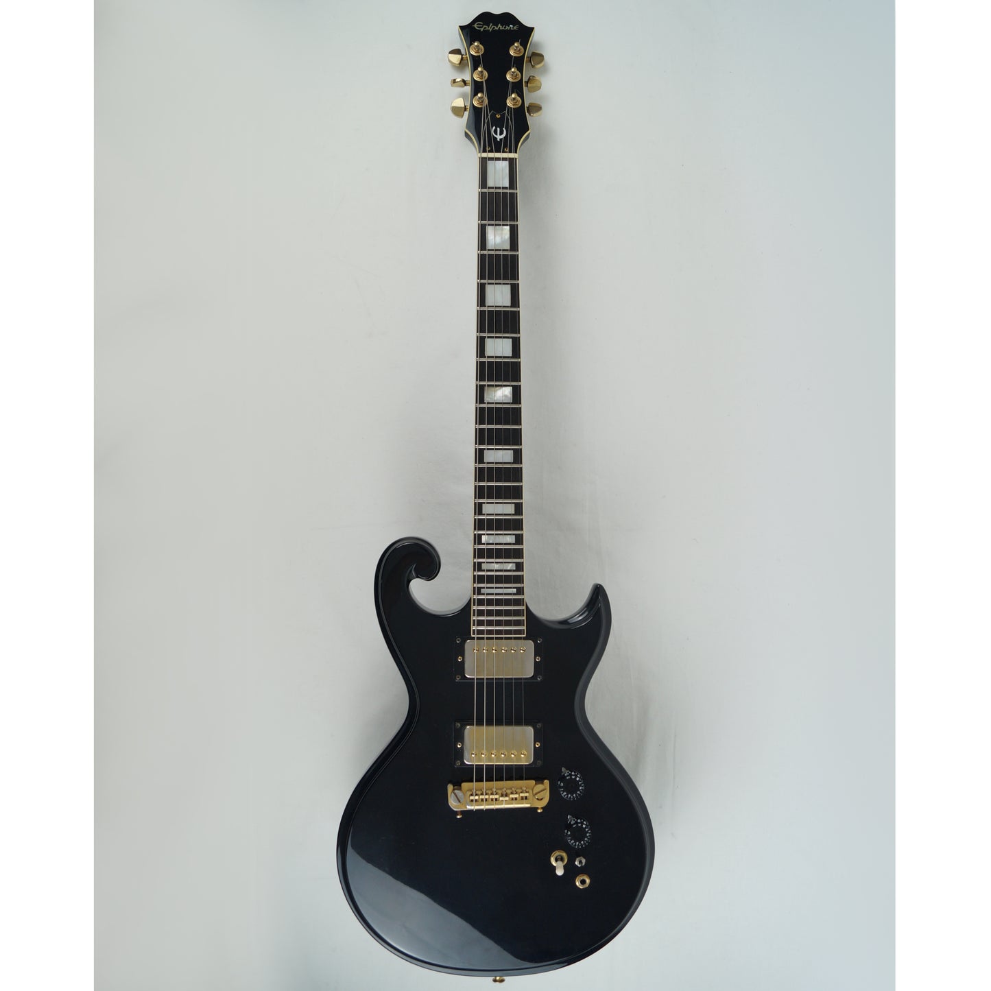 Epiphone SC-550 Scroll - Mit Koffer - Made in Japan - Vintage - Schwarz, black