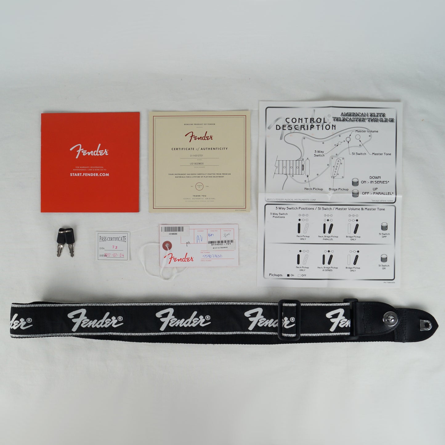 Fender American Elite Thinline Telecaster - USA 2018 - Natural, Braun - Mit Koffer